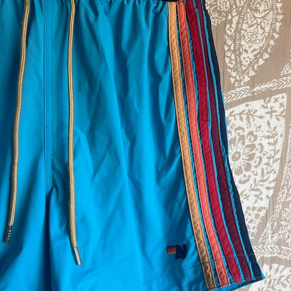 MEN'S 5 STRIPE FLEX SHORTS - NEON BLUE - Picture 6 of 10